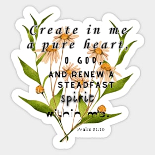 Psalm 51:10 Famous Bible Verse. Sticker